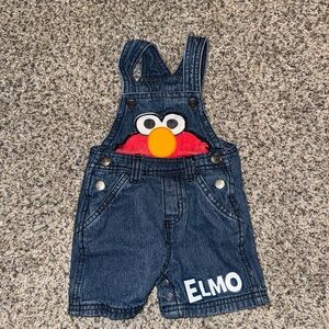 Sesame Street Elmo Blue Denim Overalls